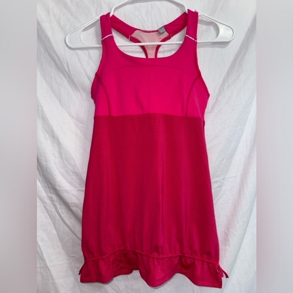 Athleta Pink Skills & Drills Racerback Built in Bra Tank Top size XXS